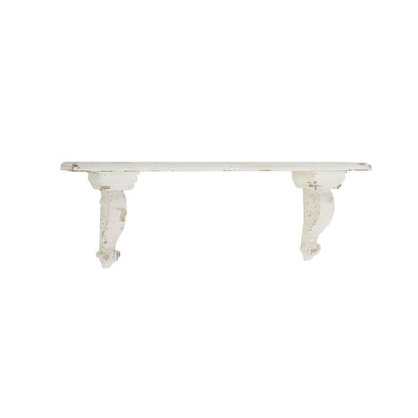 Litton Lane Brown 2 Shelves Metal Wall Shelf