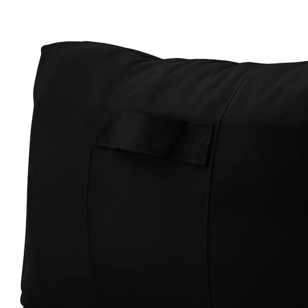 Loungie Nylon Bean Bag Chair Indoor/Outdoor Water Resistant, Black