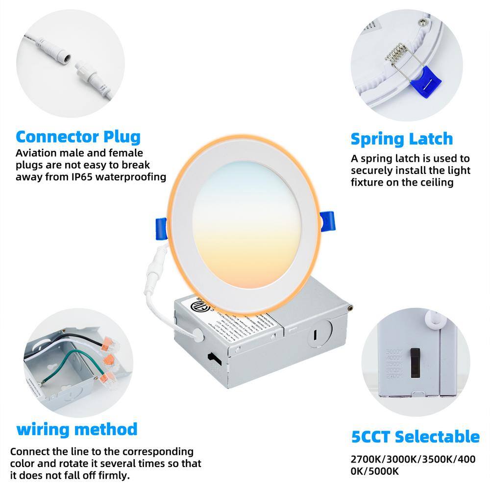 White 4-Inch Dimmable LED Recessed Ceiling Light Pack