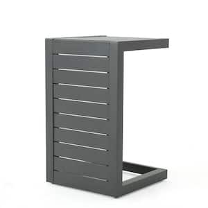 Cape Coral Grey Aluminum Outdoor Patio Side Table