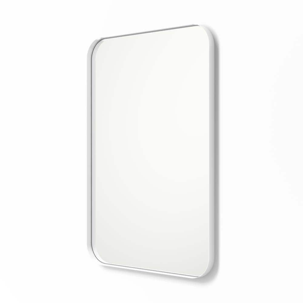 30 in. x 40 in. Metal Framed Rounded Rectangle Bathroom Vanity Mirror in White -  better bevel, 20045