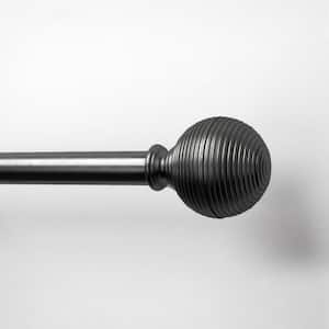 36 in. - 66 in. Adjustable Single Curtain Rod 3/4 in. Dia. in Gunmetal with Lined Ball finials