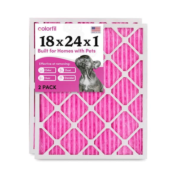 COLORFIL 18 in. x 24 in. x 1 in. Odor Removal and Color Changing Pleated Furnace Air Filter, MERV 8 (2-Pack)