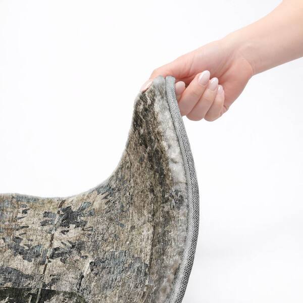 Dream Shag Premium Machine Washable Abstract ADS555 Gray 10 ft. x 14 ft. Area Rug