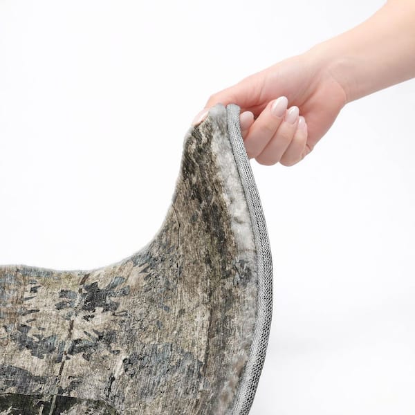 Dream Shag Premium Machine Washable Abstract ADS555 Gray 9 ft. x 12 ft. Area Rug
