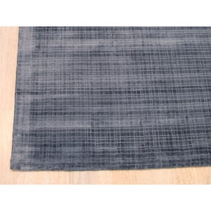 Handwoven Viscose Blue 9 ft. x 12 ft. Contemporary Solid Milano Area Rug