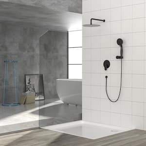 ACA Waterfall Single-Handle 1-Spray Round High Pressure Shower Faucet in Matte Black with Handheld(Valve Included)