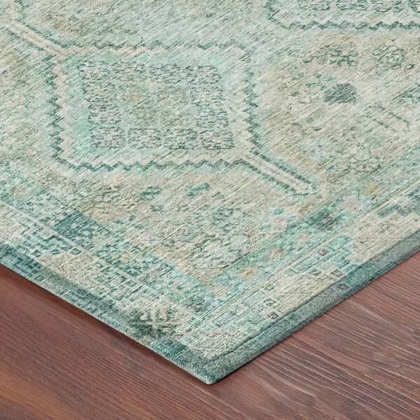 Chantille Machine Washable Indoor/Outdoor Abstract ACN2727 Turquoise 2 ft. x 3 ft. Accent Rug