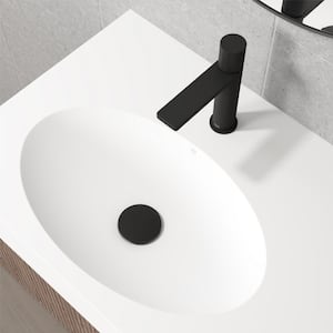 Bathroom Sink Pop-Up Drain with Overflow in Matte Black