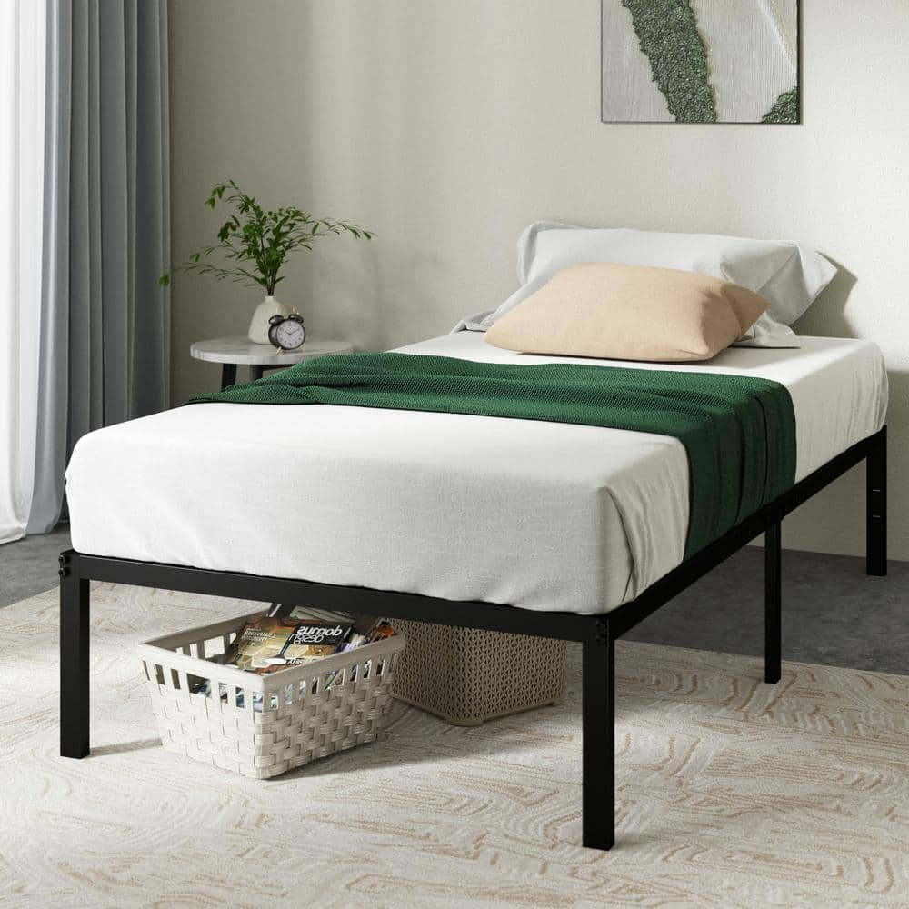 Zinus Classic 14 in. Black Metal Twin Platform Bed Frame SPI-YLNA-14T ...