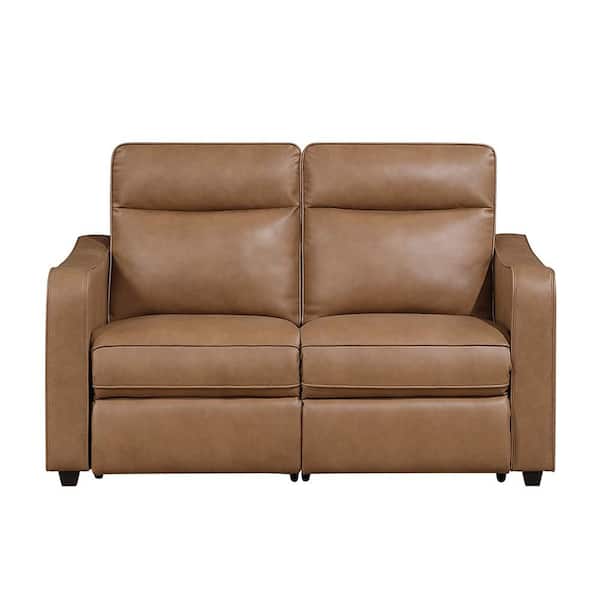 Lazzara Nivaro 59 in. Faux Leather Power Double Reclining 2-Seater