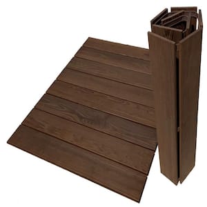 32 in. x 42 in. Thermo-Treated Deck Tile Wood RV Mats, Brown (1-Pack)