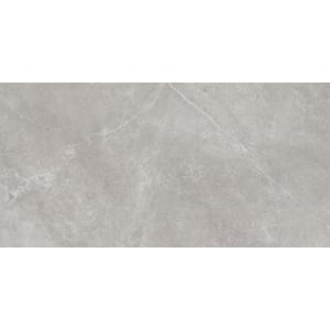 Dolmen Cinza (Gray) Polished 24 in. x 48 in. Porcelain Stone Look Floor and Wall Tile (15.50 sq. ft./Case)