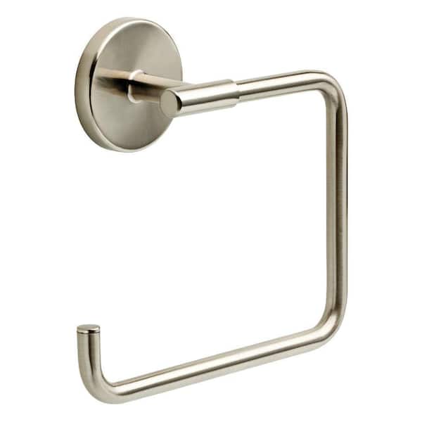 Delta Lyndall Wall Mount Square Open Towel Ring Bath Hardware Accessory in Brushed Nickel