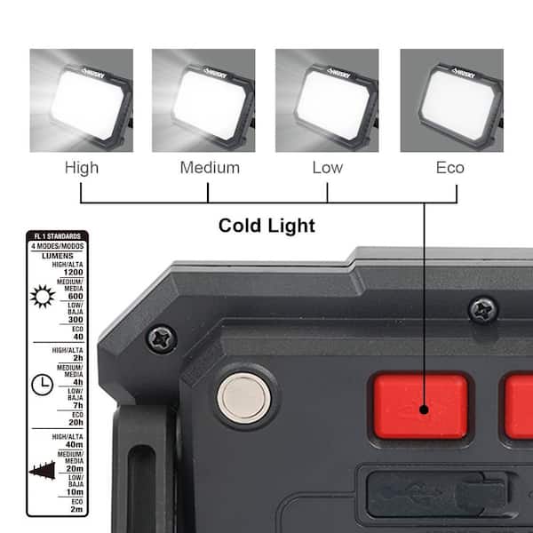 Husky Husky 2-Pack 1200 Lumens Rechargeable Magnetic Utility Light