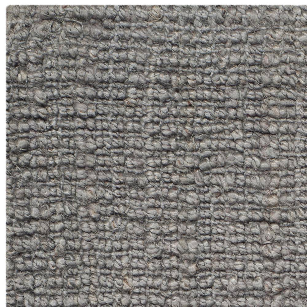 Handwoven Light Gray Rectangular Wool-Cotton Blend Area Rug