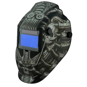 8735SGC Gray Techno Skull 9 -13 Shade Auto Darkening Welding Helmet with 3.78 in. x 2.05 in. viewing area