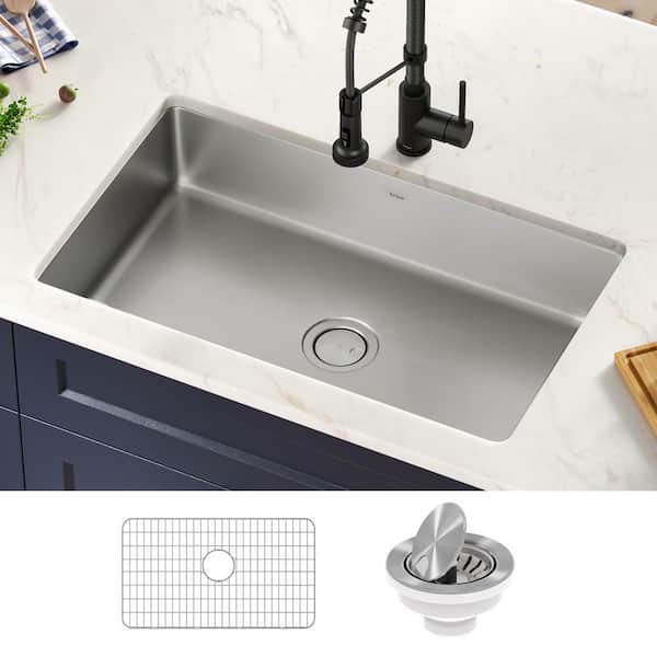 Dex 32 Undermount 16 Gauge Stainless Steel Single Bowl Kitchen Sink