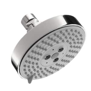 3-Spray Patterns with 2.5 GPM 4.5 in. Wall Mount Fixed Shower Head in Chrome
