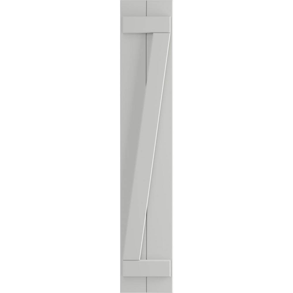 10-3/4 in. x 40 in. True Fit PVC Two Board Joined Board and Batten Shutters with Z-Bar, Hailstorm Gray (Per Pair) price history on PriceWatchPro