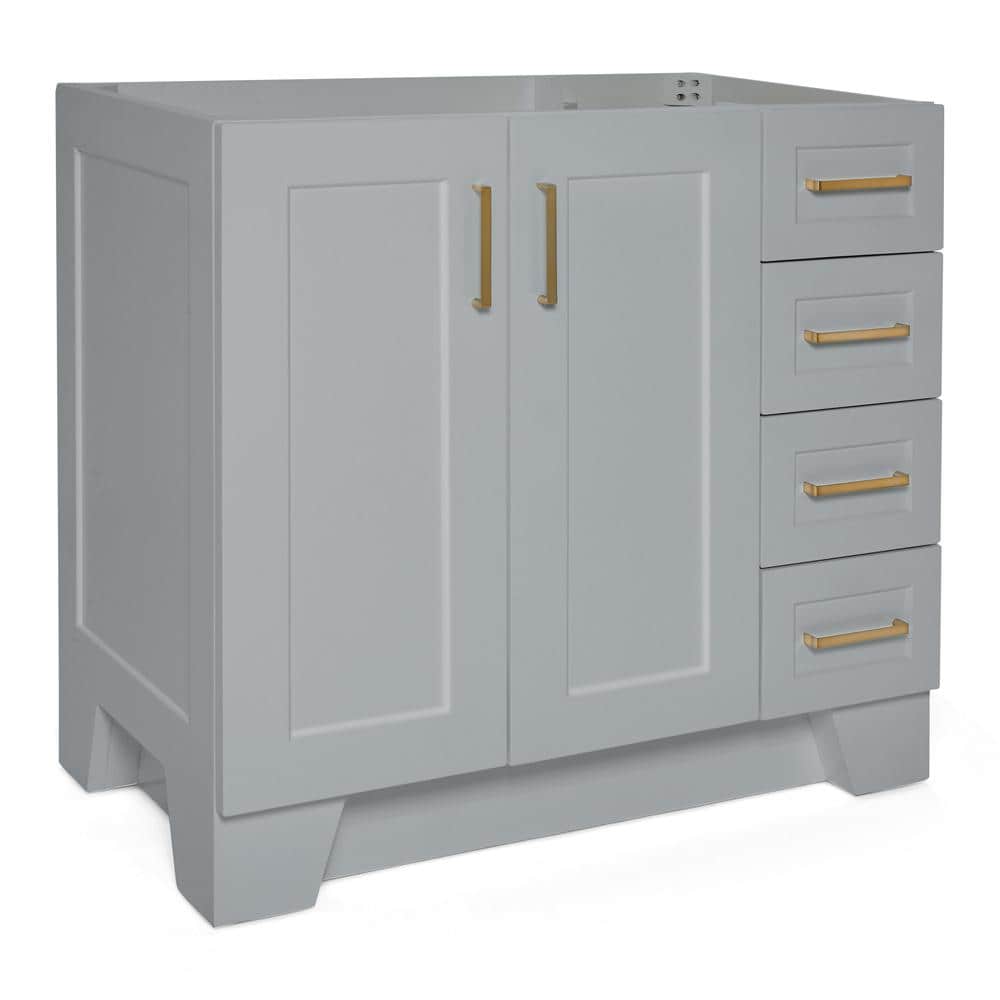 Taylor 36" Gray Freestanding Single Vanity with Brass Hardware