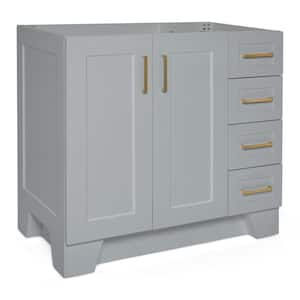 Taylor 36 in. W x 21.5 in. D x 34.5 in. H Freestanding Bath Vanity Cabinet Only in Grey