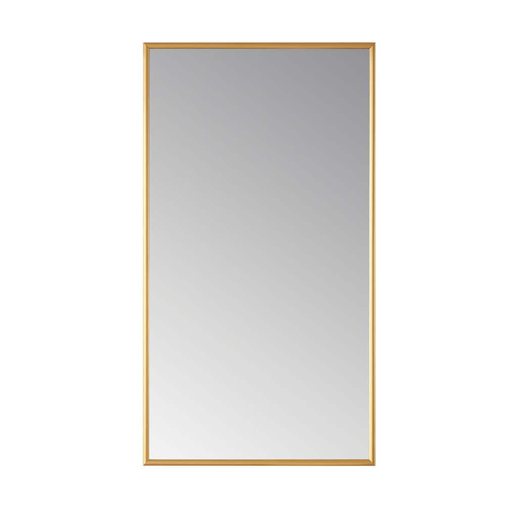 Viella 17.7 in. W x 32 in. H Rectangular Aluminum Framed Wall Bathroom Vanity Mirror in Gold price history on PriceWatchPro