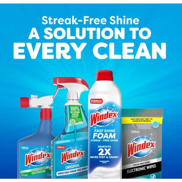 19 oz. Glass Cleaner Fast Shine Foam, Rainshower Scent
