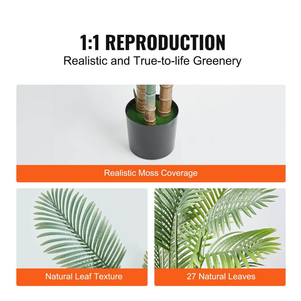 6.5 FT Green Plastic Potted Palm Floor Plant