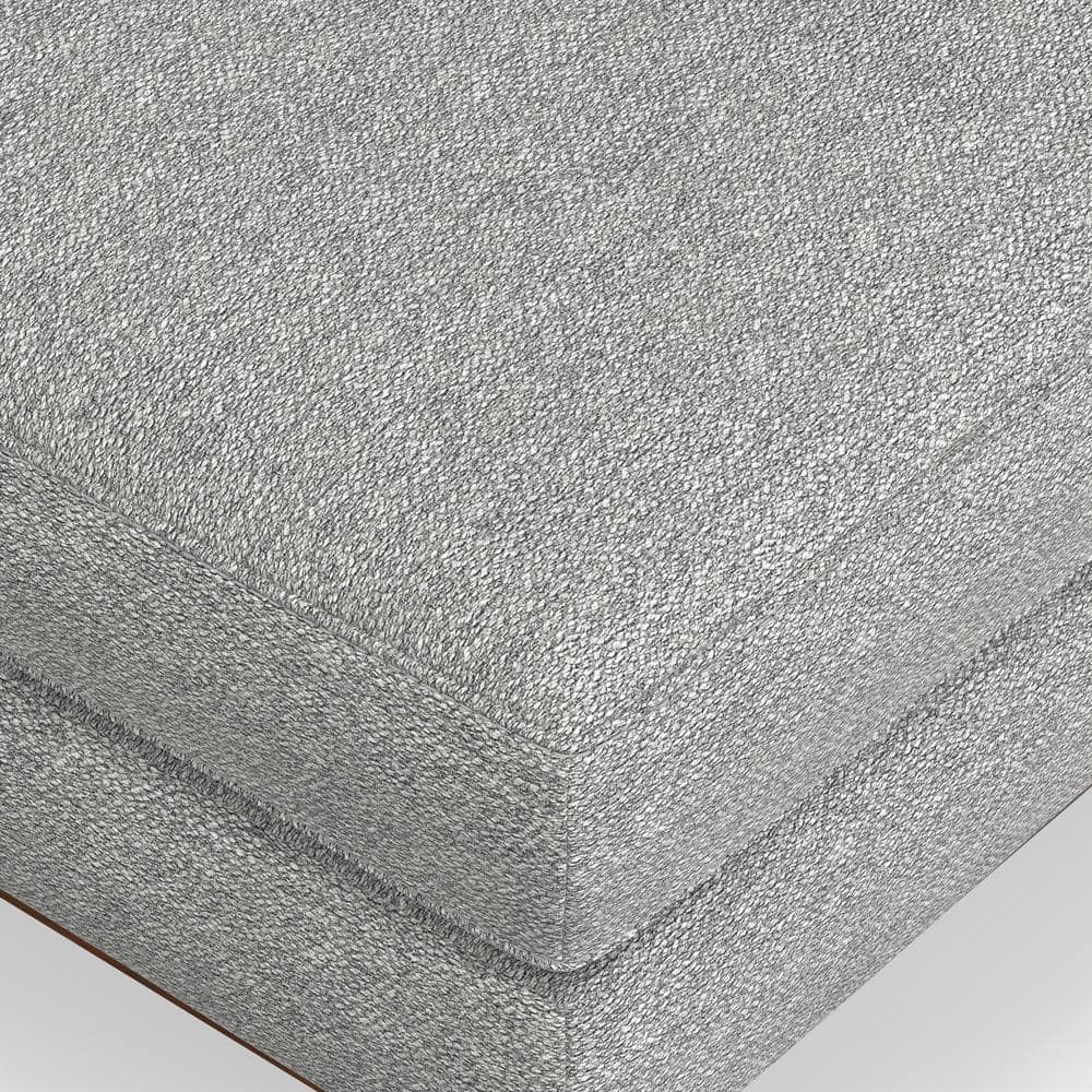 Morrison 49" Mist Grey Woven-Blend Fabric Ottoman