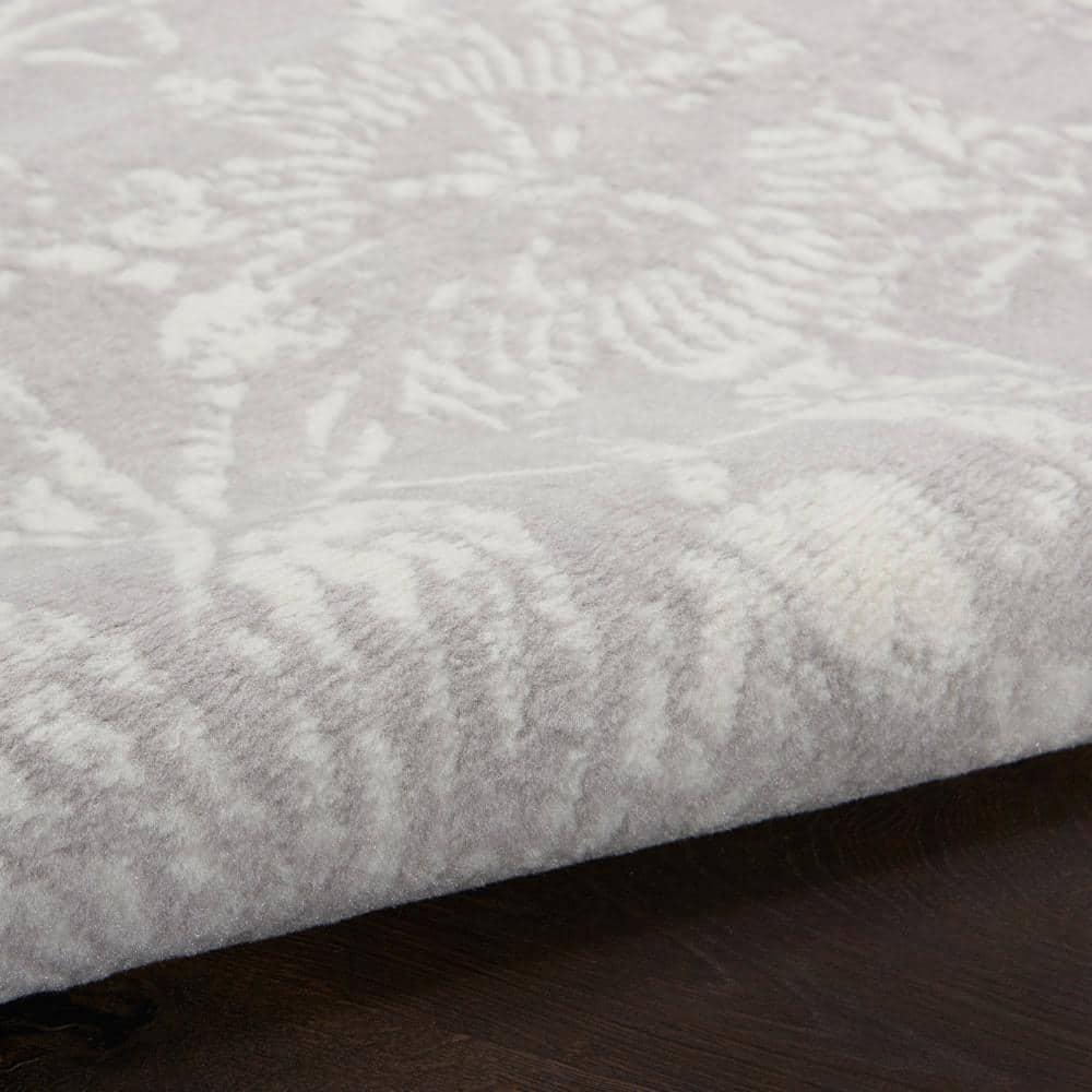 Enchanted Floral Grey 6' x 9' Synthetic Flat Woven Area Rug