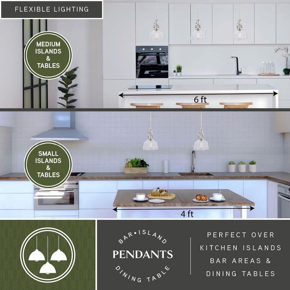 Beloit 9" Satin Nickel and Glass Mini Pendant Light