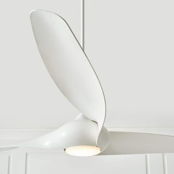 Topan Smart 60 in., Indoor/Outdoor Matte White Downrod Mount Ceiling Fan with LED Light Kit and Remote Included