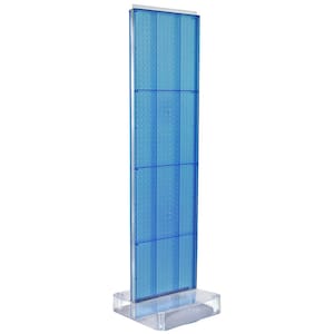 60 in. H x 16 in. W Two-Sided Pegboard Floor Display on Studio Base in Blue