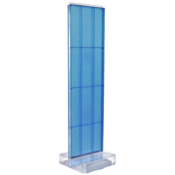Azar Displays 60 in. H x 16 in. W Two-Sided Pegboard Floor Display on Studio Base in Blue