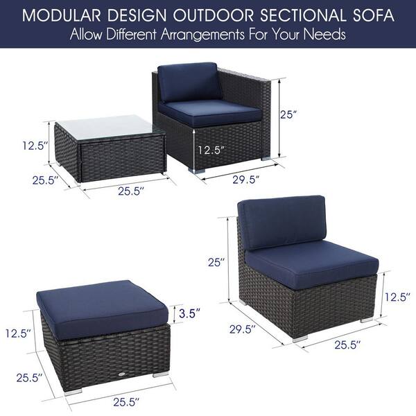 phi villa 9 piece rattan sofa outdoor sectional set