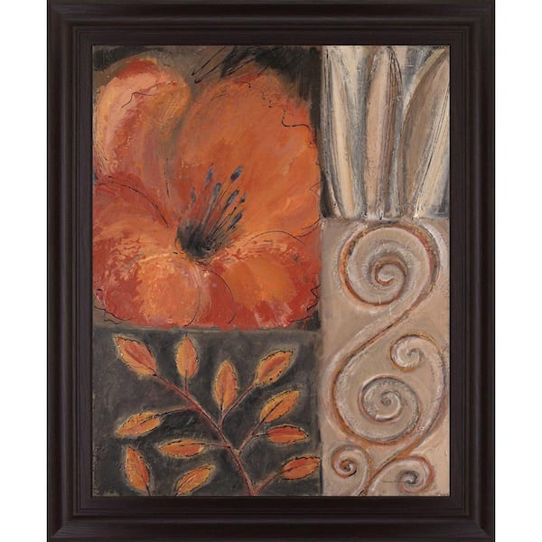28 in. x 34 in. "Orange Burst I" By Rosie Abraham Framed Print Wall Art