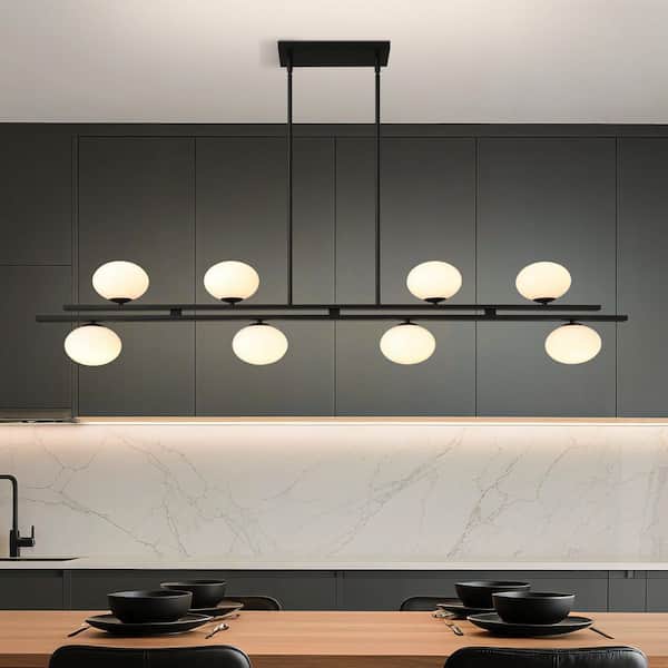 Thesis Julep 64 in. 8-Light Brushed Gold Linear Chandelier with