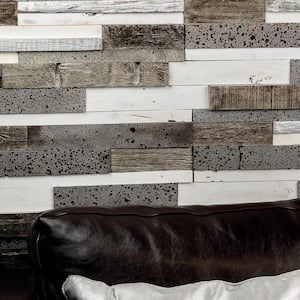 Timber Pale Moon Gray 11.81 in. x 23.62 in. x 10mm Wood Mosaic Wall Tile (1.93 sq. ft.)