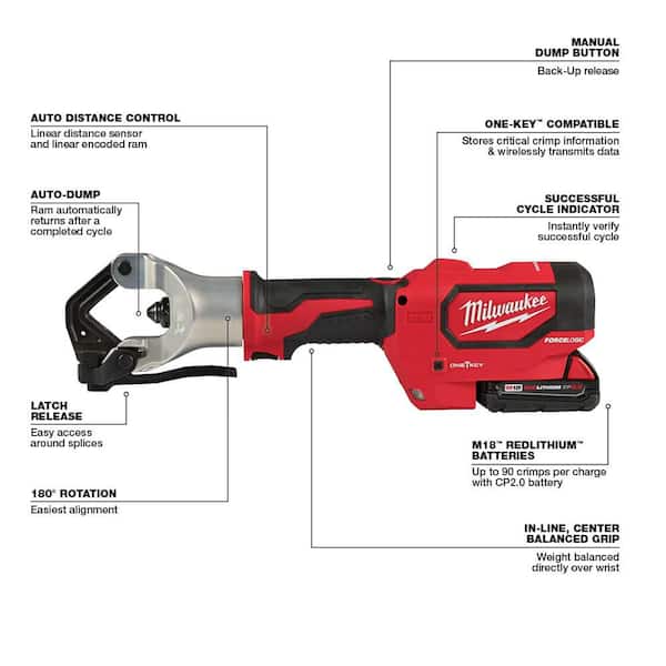 na.ma1220① M18™ FORCE LOGIC™ Cable Cutter - 750 MCM Cu Jaws | Milwaukee