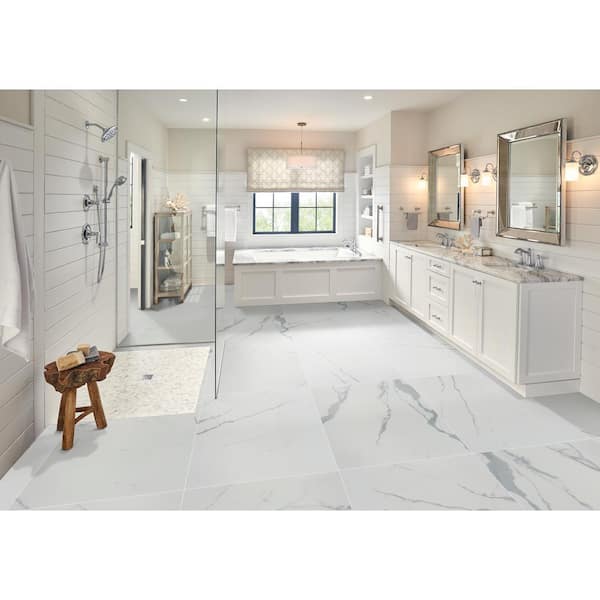 Ader Tegal 32 in. x 32 in. Polished Porcelain Marble Look Floor and Wall Tile (21.33 sq. ft./Case)