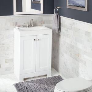 Shaila 24.5 in. W Bath Vanity in White with Cultured Marble Vanity Top in White with White Basin