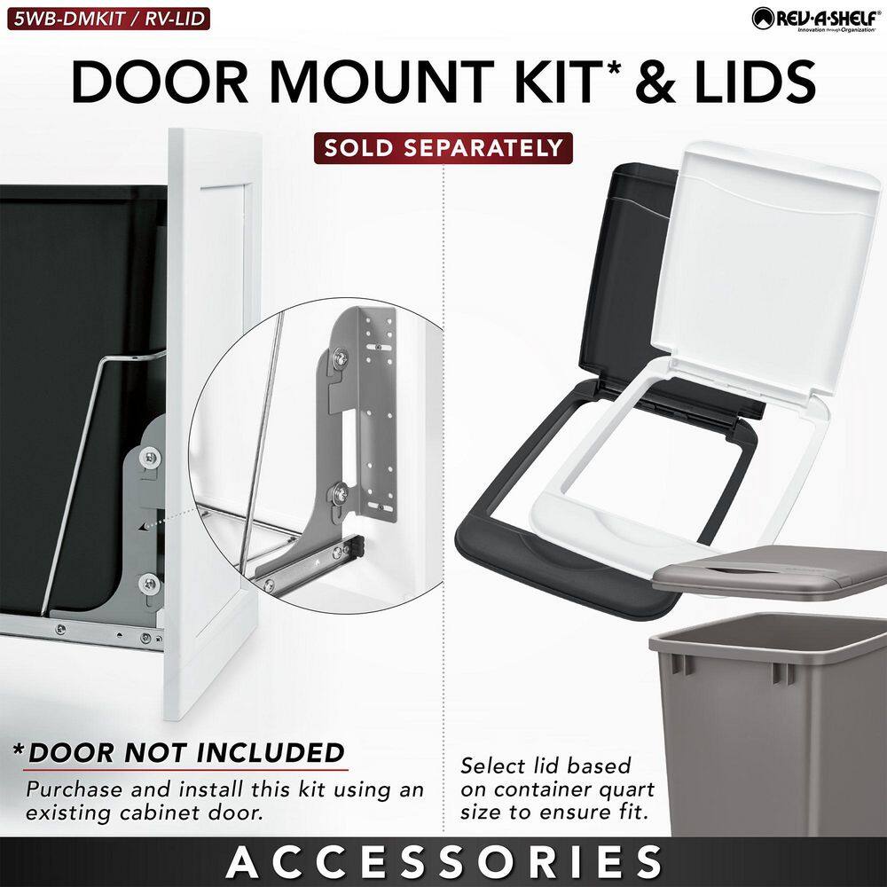 Rev-A-Shelf Double 35-Quart Blue and White Pullout Waste Bins