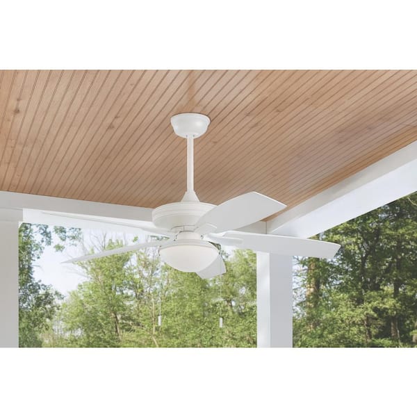 Gazebo III 52 in. Indoor/Outdoor Wet Rated White Ceiling Fan with LED Bulbs Included