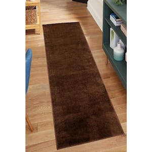 Solid Euro Brown 36 in. x 25 ft. Your Choice Length Stair Runner Rug
