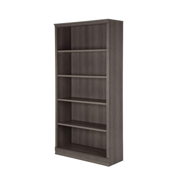 South Shore 71.5 in. Gray Maple Faux Wood 5-shelf Standard Bookcase with Adjustable Shelves