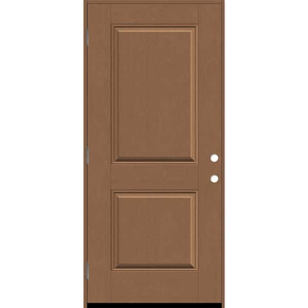Steves & Sons Regency 36 in. x 80 in. 2P Square Top RHOS Autumn Wheat Stain Fiberglass Prehung Front Door with 4-9/16 Jamb
