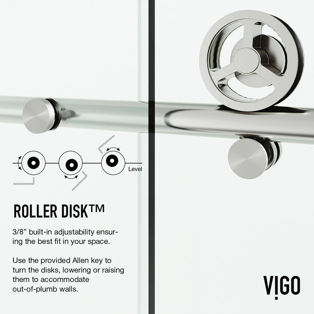 Cass 72" Frameless Sliding Shower Door with Clear Glass