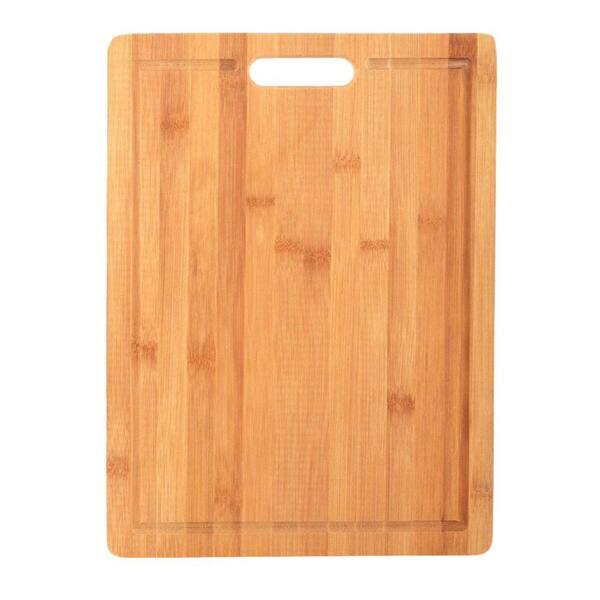 Heavy Duty Large Organic Bamboo Cutting Board, 3 Built-In Compartments, BPA  Free