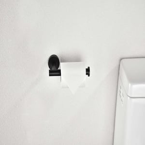 Stainless Steel Rustproof Wall Mounted Bathroom Toilet Paper Holder, in Matte Black (2-Pack)